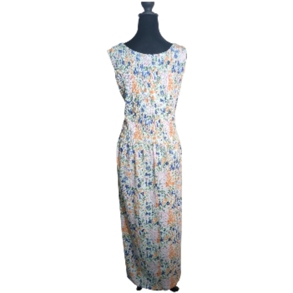 Tommy Hilfinger 1X Smocked Sleeveless Floral Maxi Dress Cottagecore, Casual Chic - Picture 4 of 6